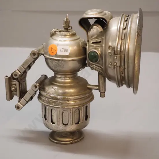 vintage "Phanomen" carbide bicycle lamp w/chrome finish - marked H. Riemann / Chemnitz-Gablenz