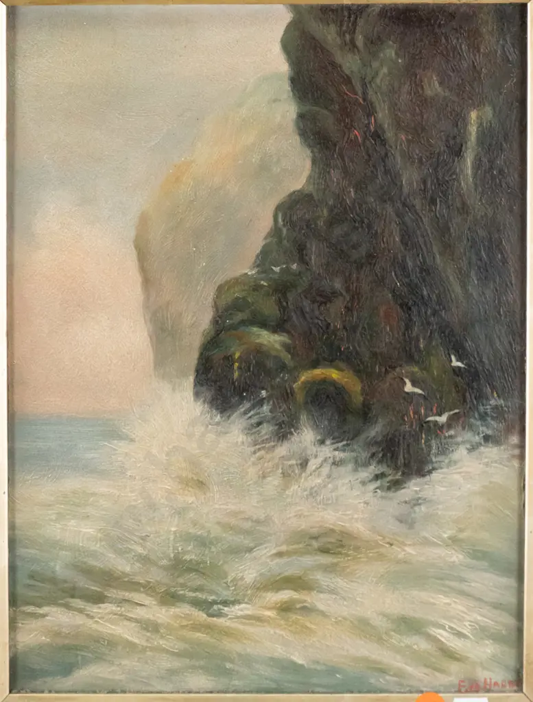 Eva Harris - framed oil - coastal scene H-290 W-220 Image 1++