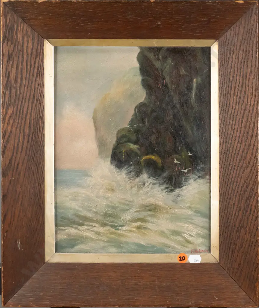 Eva Harris - framed oil - coastal scene H-290 W-220 Image 1++