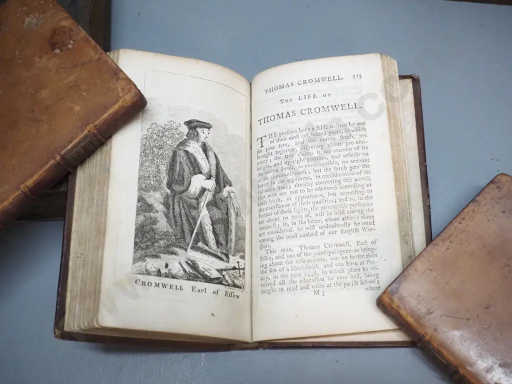 antique books - 10 small volumes "The British Plutarch" (missing vol 3) dated 1762 and Casquet of Gems with 1871 Image 1++