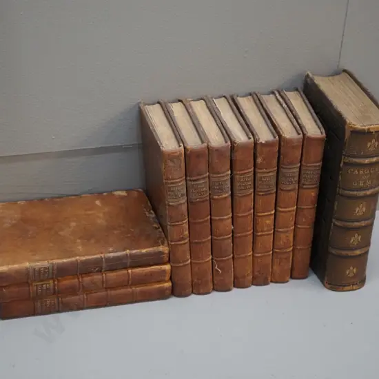 antique books - 10 small volumes "The British Plutarch" (missing vol 3) dated 1762 and Casquet of Gems with 1871