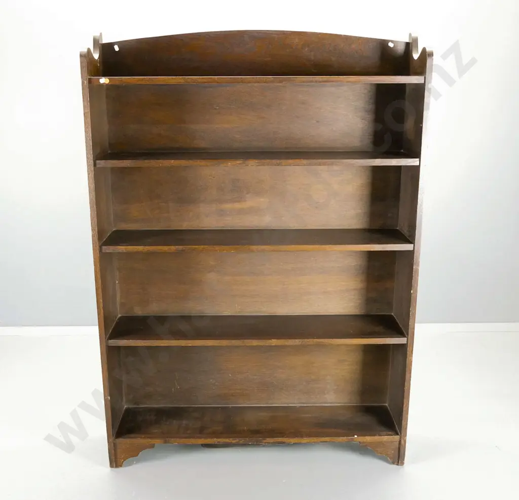 deco dark stained oak bookcase - some water marks to polish on top H-1490 W-1060 D-250 Image 1++