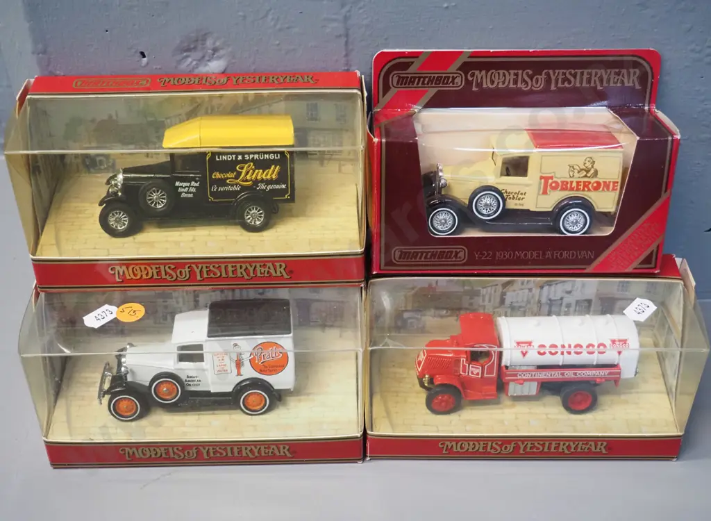 4 Matchbox Models of Yesteryear die-cast vehicles w/original boxes - 3 delivery vans and a tanker Image 1++