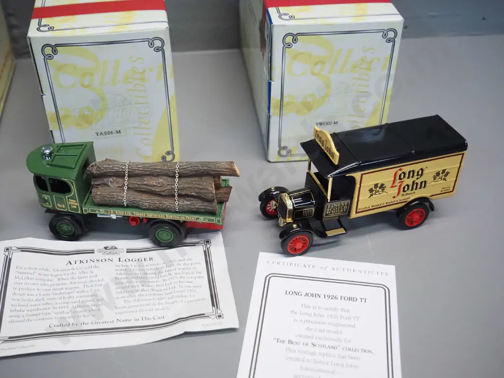 4 Matchbox Collectibles die-cast vehicles w/original boxes - 2 delivery trucks, delivery van, traction engine Image 1++