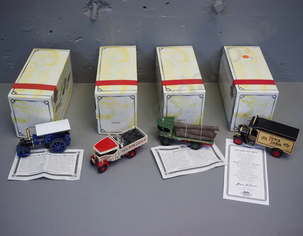 4 Matchbox Collectibles die-cast vehicles w/original boxes - 2 delivery trucks, delivery van, traction engine Image 1++