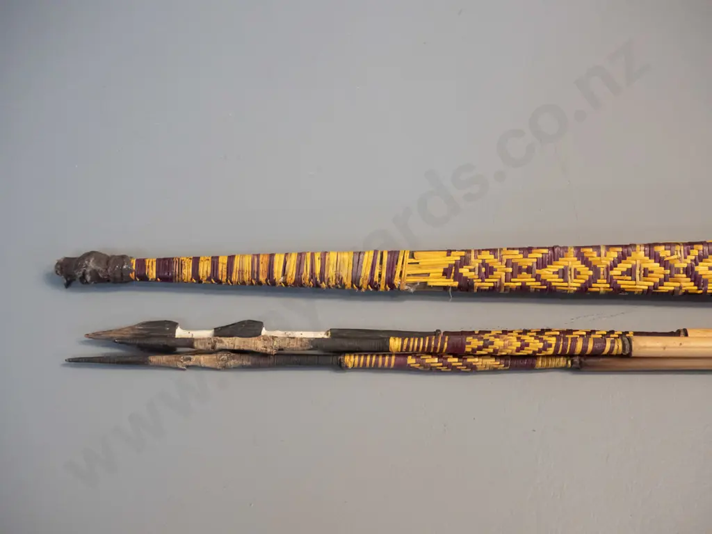 decorative bow & 3 arrows with woven cane covering - bow is L-1690 Image 1++