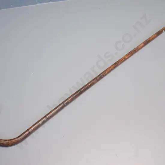vintage cane walking stick with ornate sterling silver cap - some splits/damage to cane L-920