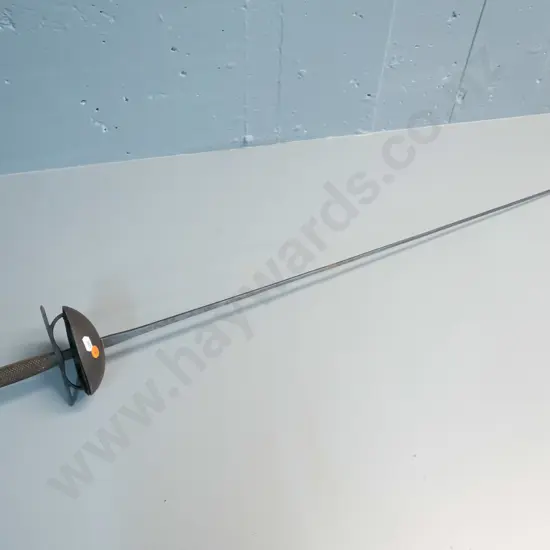 vintage fencing foil with timber handle, brass cap L-1100