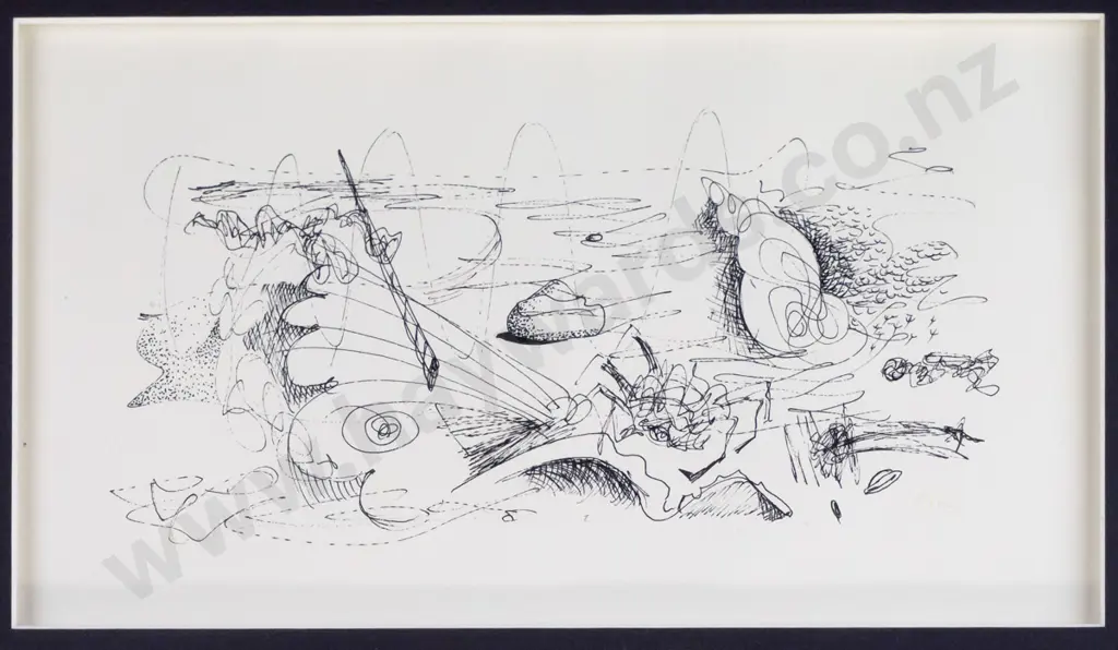 framed ink - abstract H-130 W-240 Image 1++