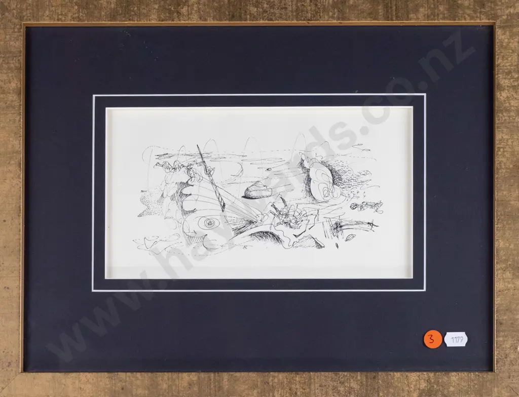 framed ink - abstract H-130 W-240 Image 1++