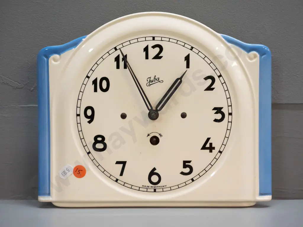retro Juba German porcelain wall clock H-215 W-255 Image 1++