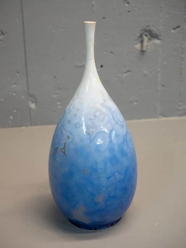 studio pottery large bud vase - unknown maker's mark on base H-270 D-110 Image 1++