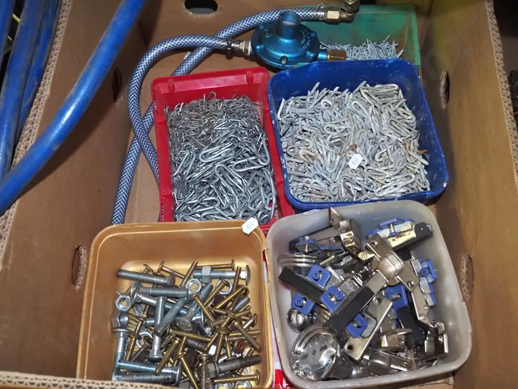 box; nails, door hinges, gas line etc Image 1++