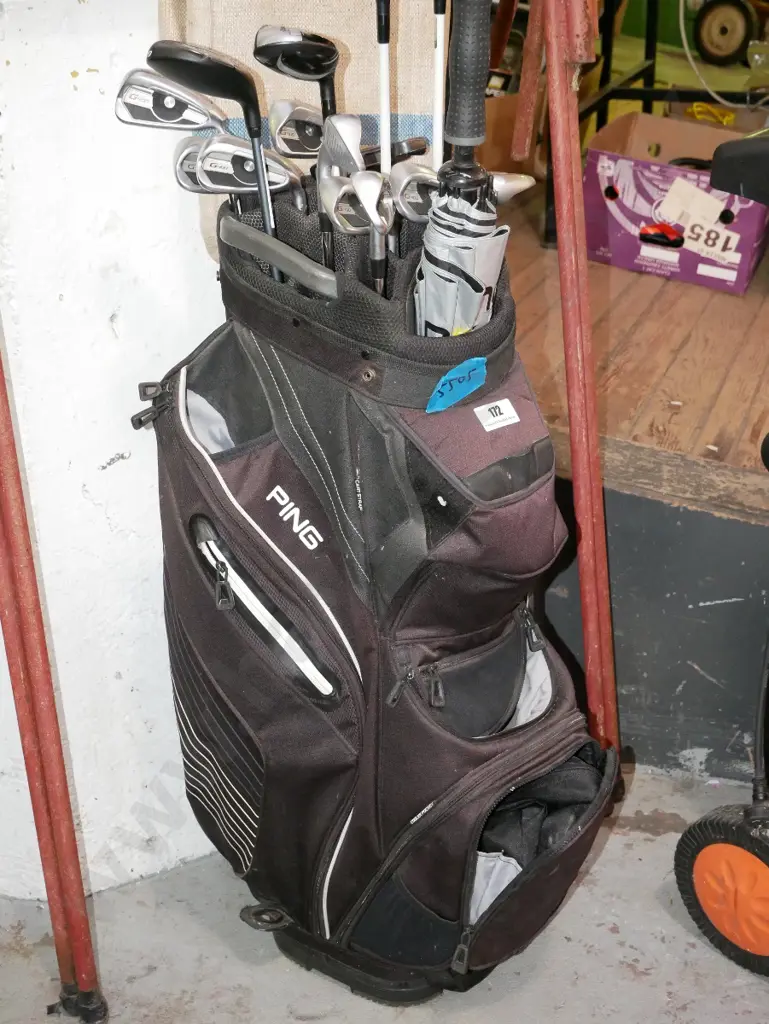 set of Ping golf clubs and golf bag Image 1++