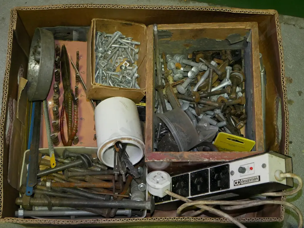 box; multi board, bolts, nuts, drill bits etc Image 1++