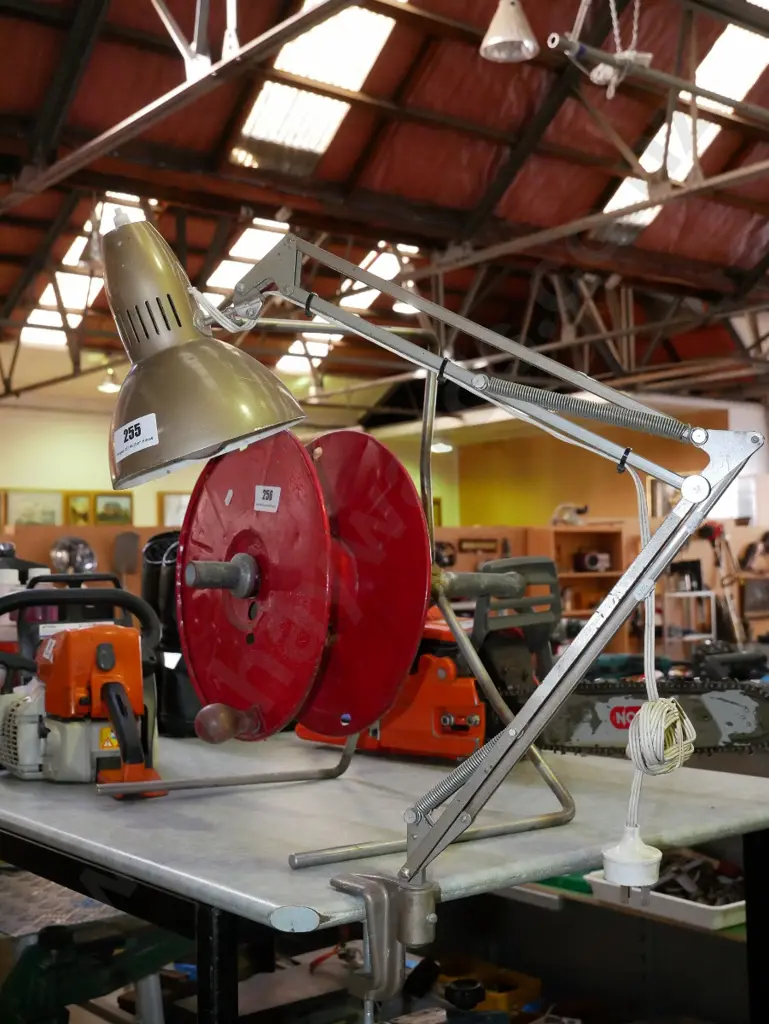 clamp mounted anglepoise lamp Image 1++