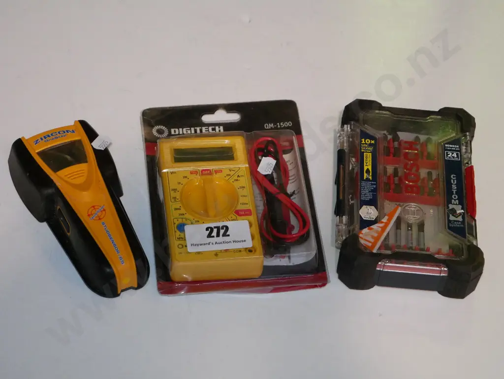 stud finder, multi meter, cased drill drivers Image 1++