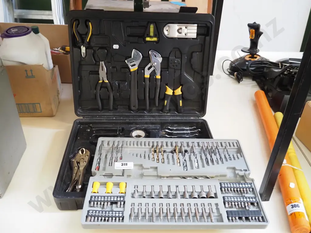 cased plastic tool box - missing some items Image 1++