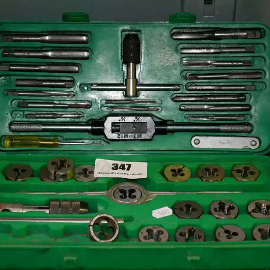 small plastic cased tap and die set