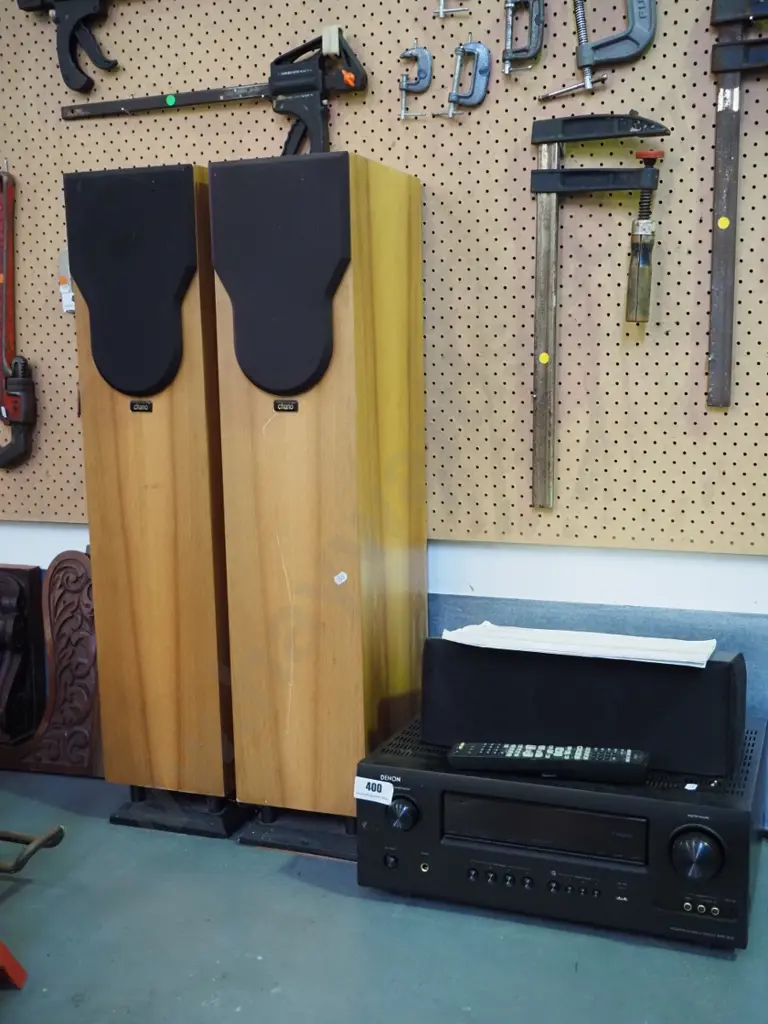 Denon AV receiver, 2x Chario floor speakers, Paradigm centre speaker Image 1++
