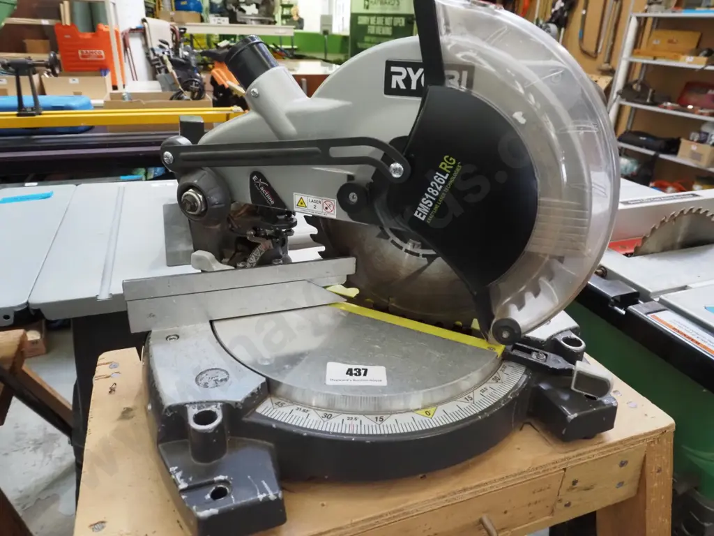 Ryobi compund mitre saw on homemade stand and accessories Image 1++