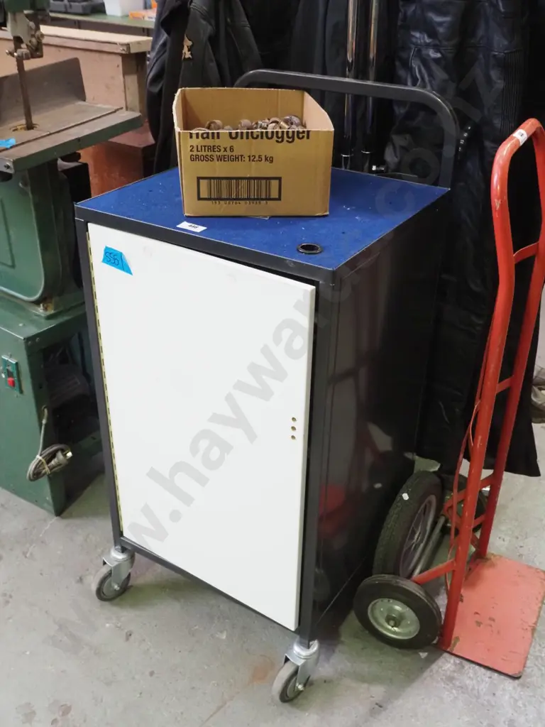 metal cabinet on casters - used to hold overhead projector Image 1++