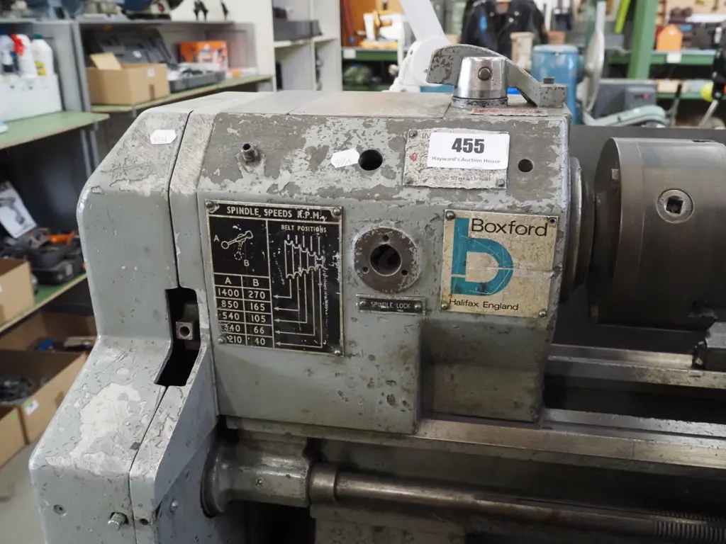 Boxford metal workers lathe on stand with accessories Image 1++