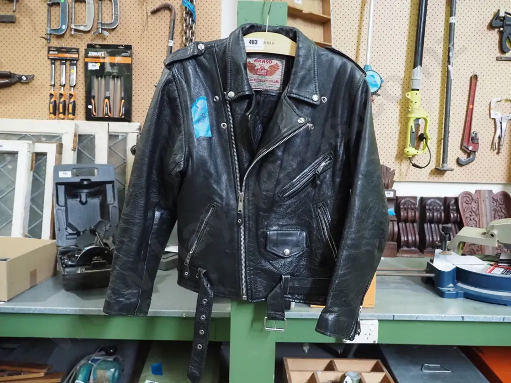 Akso size 40 leather motorcycle jacket Image 1++