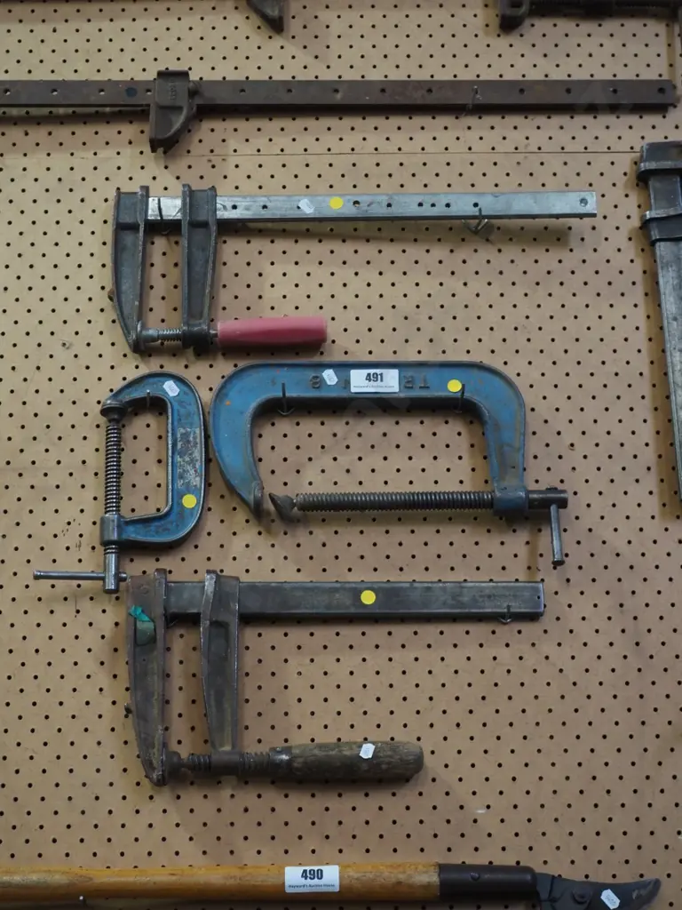 2x F clamps, 2x G clamps - yellow dots Image 1++