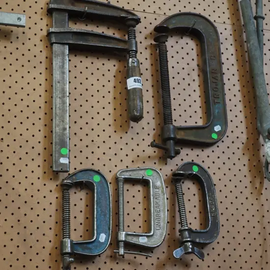 4x G clamps, 1x F clamp - green dots