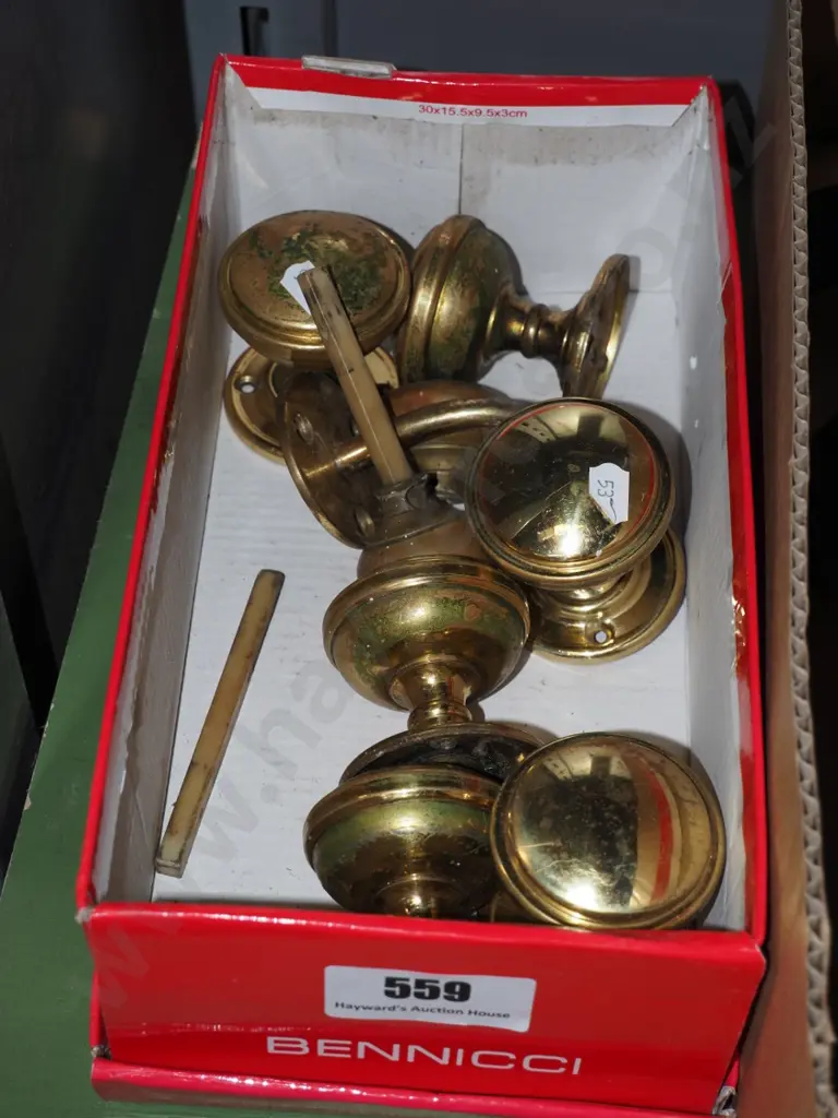 box of brass door handles Image 1++