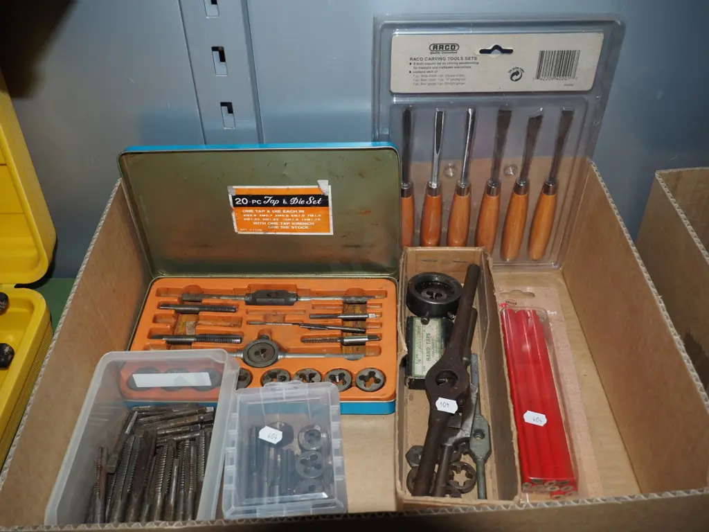 tap and die sets, builders pencils, carving tools Image 1++