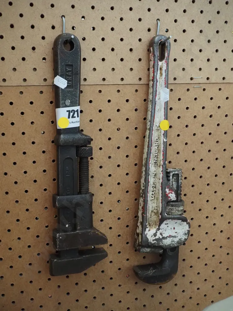2x plumbers stilsons - yellow dots Image 1++