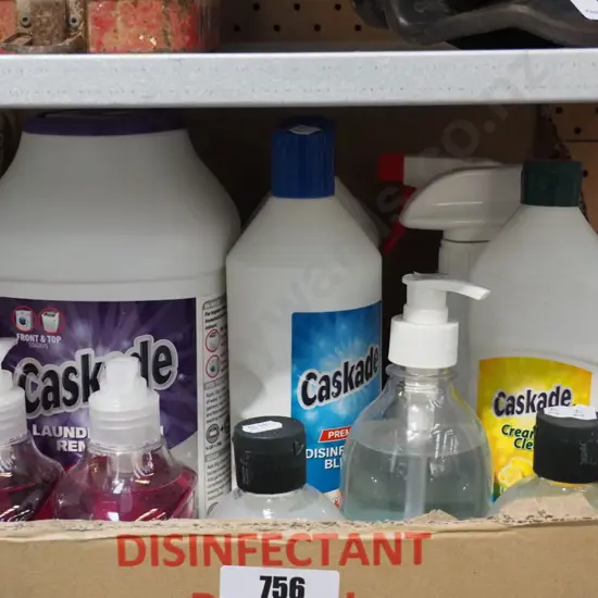 box of cleaning supplies