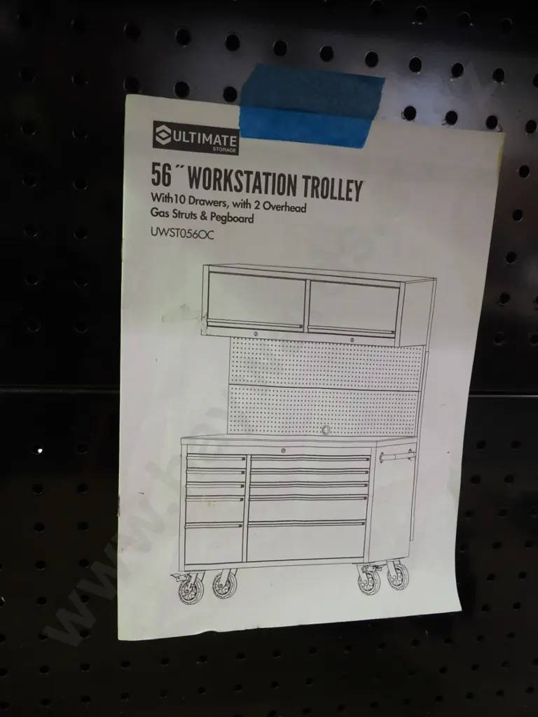 Ultimate storage work station trolley with 10 drawers and 2 overhead cabinets H-1880 W-1400 D-530 Image 1++