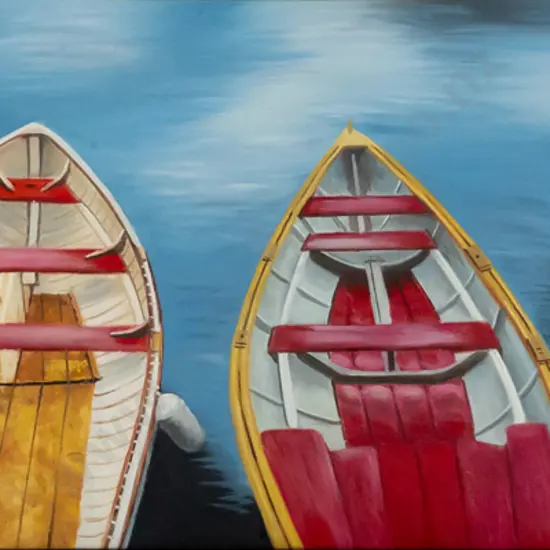 Elica W - acrylic on boxed canvas - dinghies H-300 W-90
