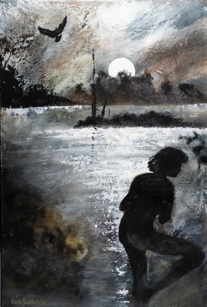 Susie Ruddenklau - boxed acrylic "Midnight Rendezvous" H-760 W-510 Image 1++