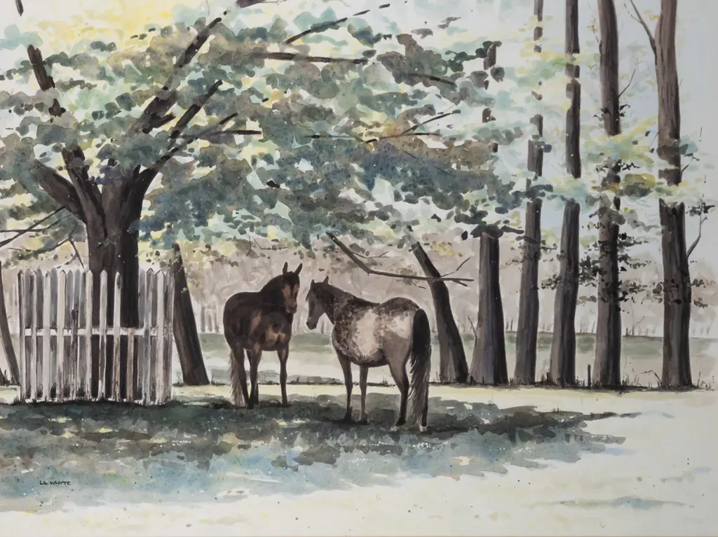 Liz Whyte - framed watercolour "Horse Sense" H-510 W-690 Image 1++