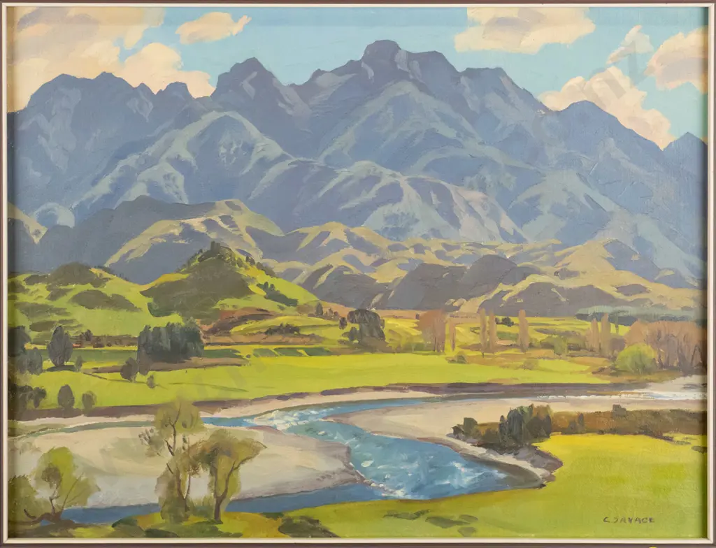 Cedric Savage - framed oil "Takaka Hill Country" H-370 W-480 Image 1++