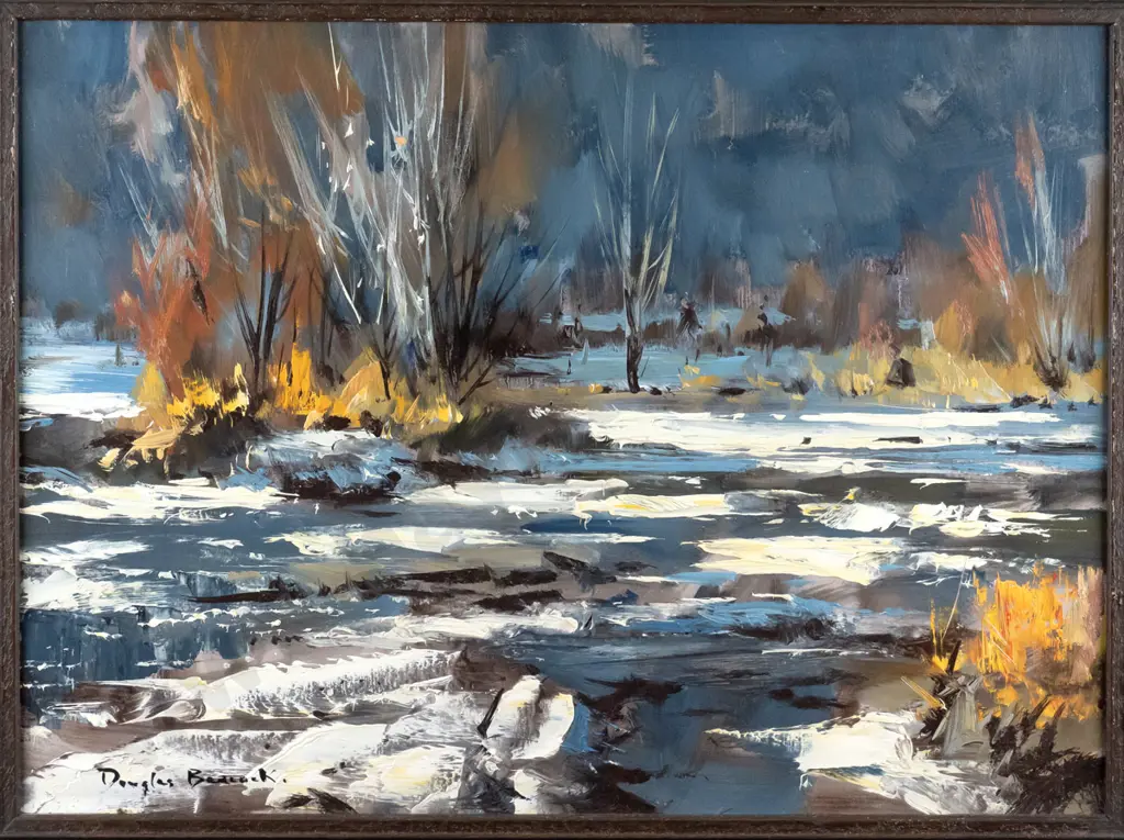 Douglas Badcock - framed oil "Arrow River Thaw - Sunrise" H-360 W-490 Image 1++