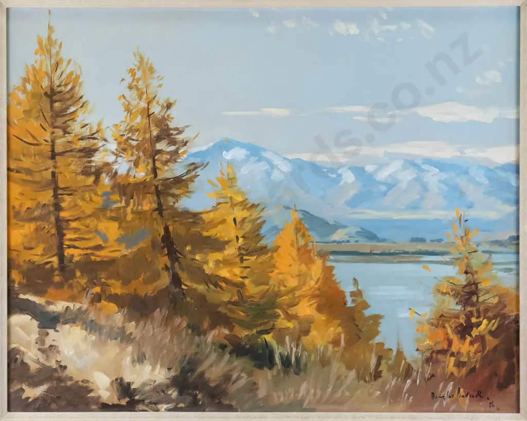 Douglas Badcock - framed oil "Frosty Morning, Frankton Arm, Lake Wakatipu" H-460 W-580 Image 1++