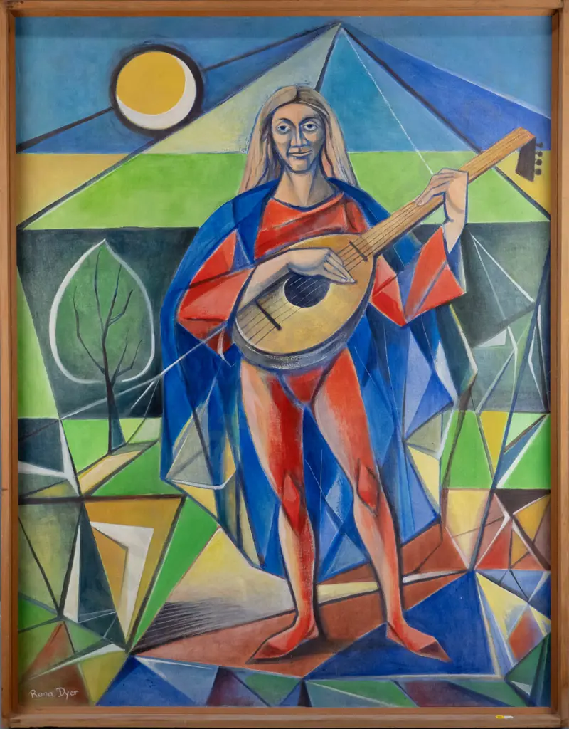 Rona Dyer - framed acrylic - musician H-1120 W-850 Image 1++