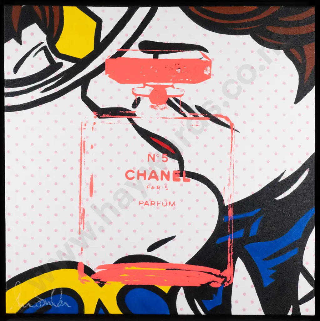Shane Bowden - boxed acrylic on canvas "Chanel No.5" H-500 W-500 Image 1++