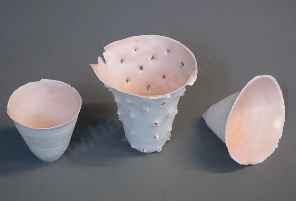 Emily Siddell 2001 - 3x pink porcelain beakers Image 1++