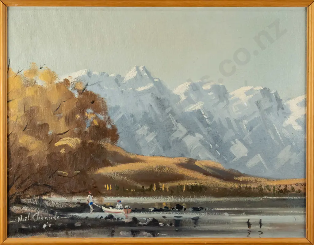 Neil Chirnside - framed oil "Early Autumn, Remarkables Town" H-345 W-445 Image 1++