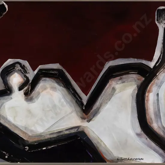 Des Robertshaw 2001 - framed acrylic "Reclining Figure" H-740 W-980