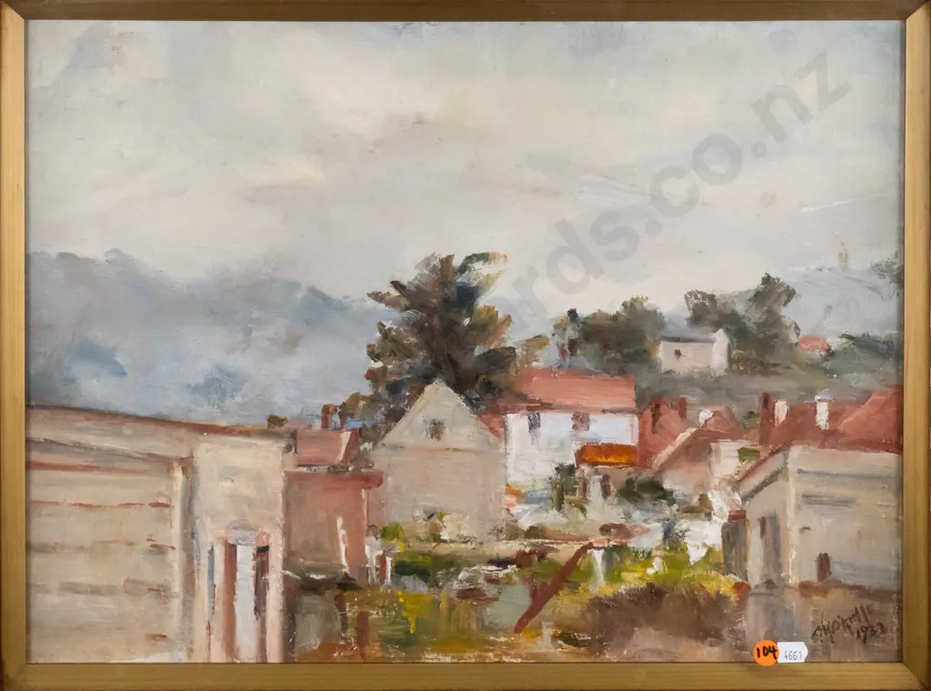 Alfred Henry O'Keefe 1933 - framed oil - Misty Morning, Mt Cargill H-350 W-480 (very slight foxing) Image 1++