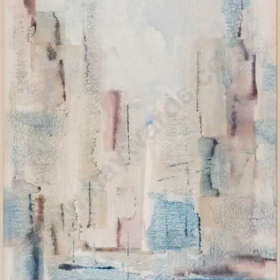 Robina Templeton - framed watercolour "Water Front" H-450 W-310