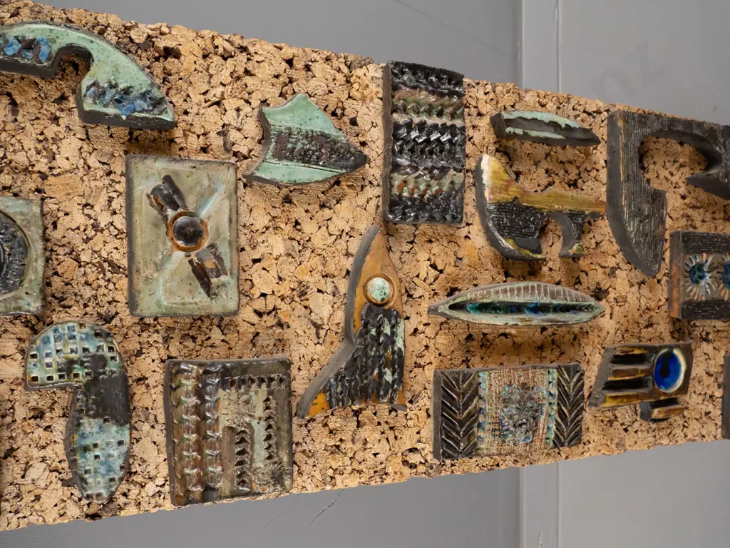 Barbara Hockehull '69 - pottery on cork H-320 W-920 Image 1++