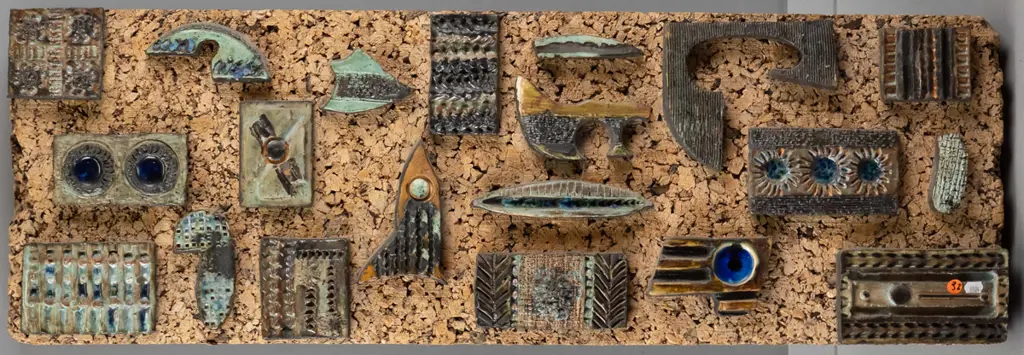 Barbara Hockehull '69 - pottery on cork H-320 W-920 Image 1++